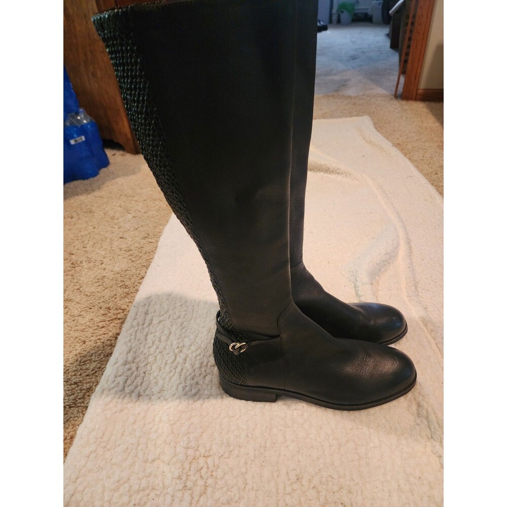 Cole Haan Isabell Black Leather Stretch Back Tall Riding Boots Womens Size 8.5 B - Picture 3 of 9
